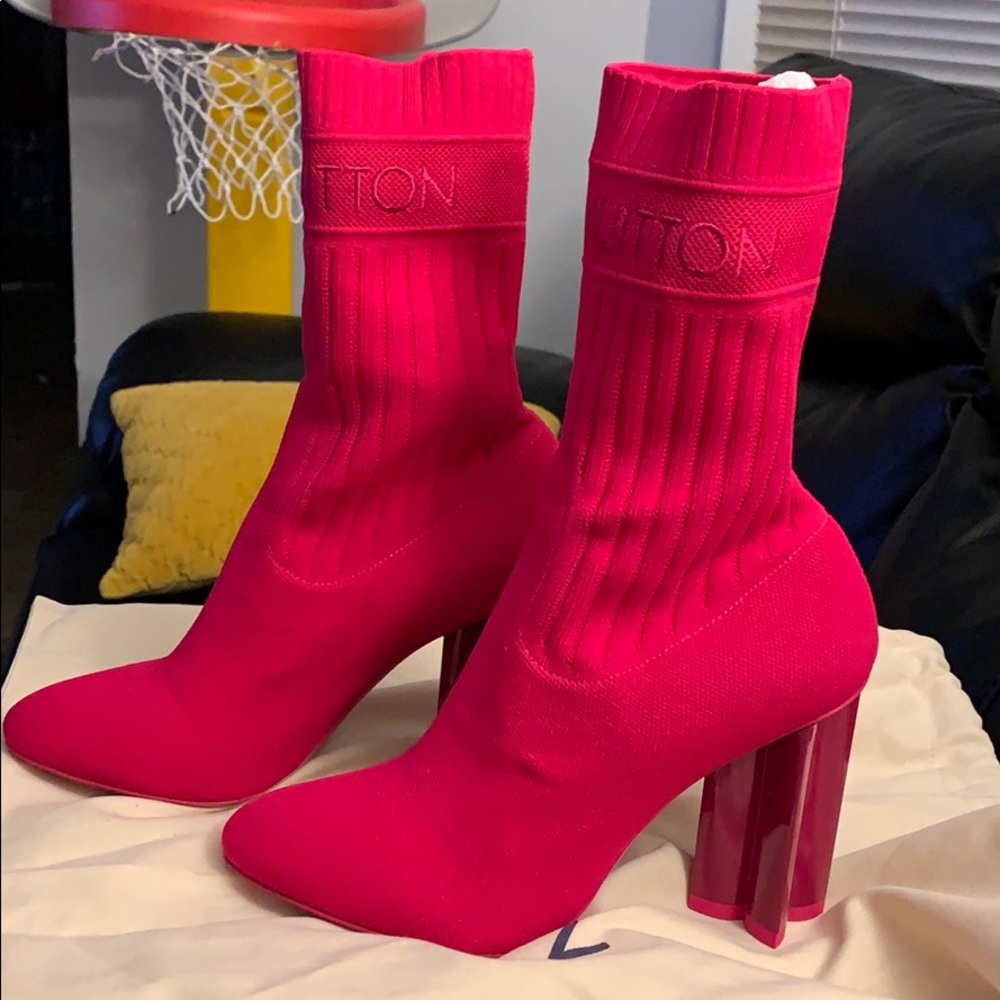 LV SILHOUTTE PINK ANKLE BOOTS